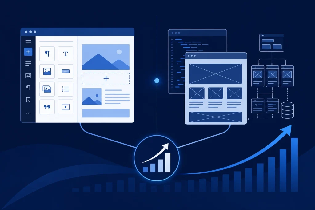 WordPress and custom website development comparison for businesses